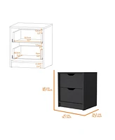 Fm Furniture Dillon 2 Drawers Nightstand, Bedside Table with Storage