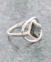 Barse North Star Genuine Green Seraphinite Sterling Silver Diamond Ring