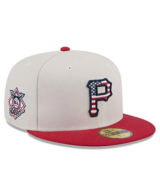 New Era Men's Red Pittsburgh Pirates 2024 Fourth of July 59FIFTY Fitted Hat