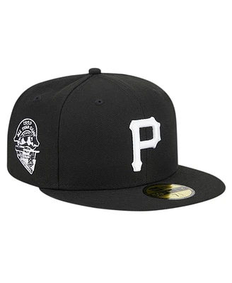 New Era Men's Black Pittsburgh Pirates Logo 59FIFTY Fitted Hat