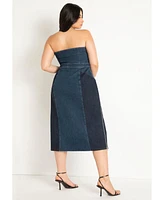Eloquii Plus Size Strapless Denim Dress