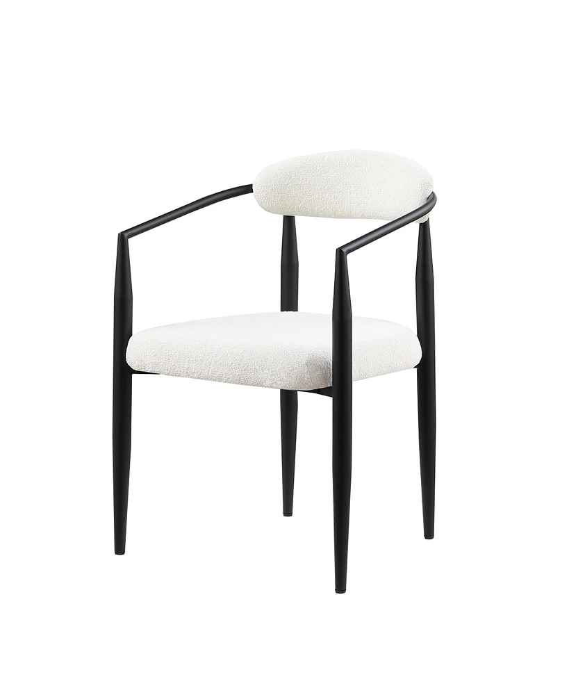 Upholstered Modern Dining Chairs with Toothpick Gold Frame (Set of 2)
