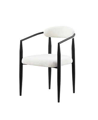 Upholstered Modern Dining Chairs with Toothpick Gold Frame (Set of 2)