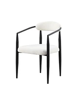 Upholstered Modern Dining Chairs with Toothpick Gold Frame (Set of 2)