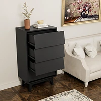4 Drawer Double Dresser Features Vintage-style and Bevel Design