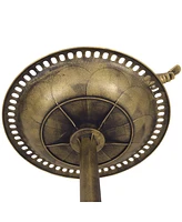 Antique Gold Freestanding Pedestal Bird Bath Feeder Outdoor Garden Yard Decor