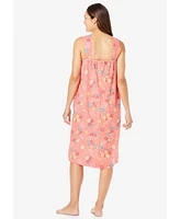 Dreams & Co. Plus Print Sleeveless Square Neck Lounger