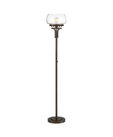 Luz Modern Industrial Edison Bulb Floor Lamp Torchiere 72.5" Tall Oil Rubbed Bronze Clear Glass Standing Bright Lighting for Living Room Reading