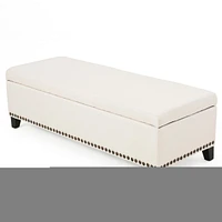 Studded Chain-Link Ottoman for Living Room Comfort and Style