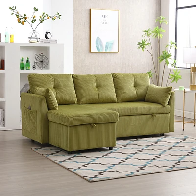Spacious Modular Sofa with Hidden Storage and Durable Velvet Fabric