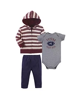 Hudson Baby Boys Cotton Hoodie, Bodysuit or Tee Top and Pant Set