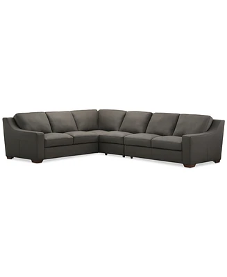 Closeout! Kovner 4-Pc. Leather Sectional L-Shaped Set, Created for Macy's