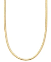 Italian Gold Polished Half Round Snake Link 18" Chain Necklace in 10k Gold