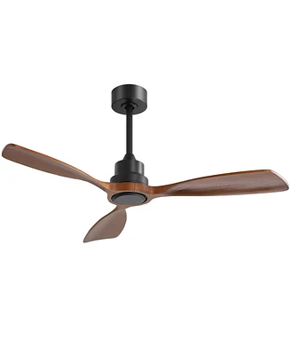 48" Matte Black Ceiling Fan with Remote Control, No Light