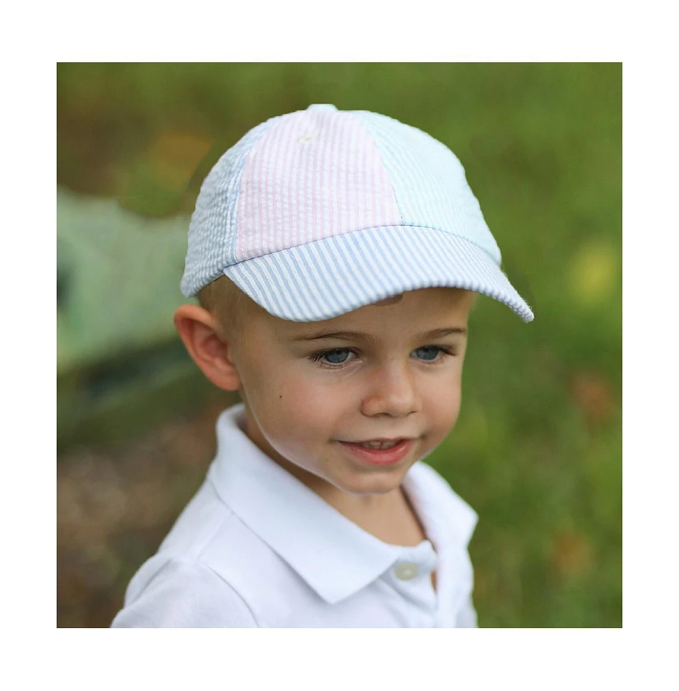 Bits & Bows Baby Multicolor Seersucker Baseball Hat
