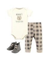 Hudson Baby Boys Unisex Cotton Essentials Bodysuit, Pants, and Shoes 3Pk