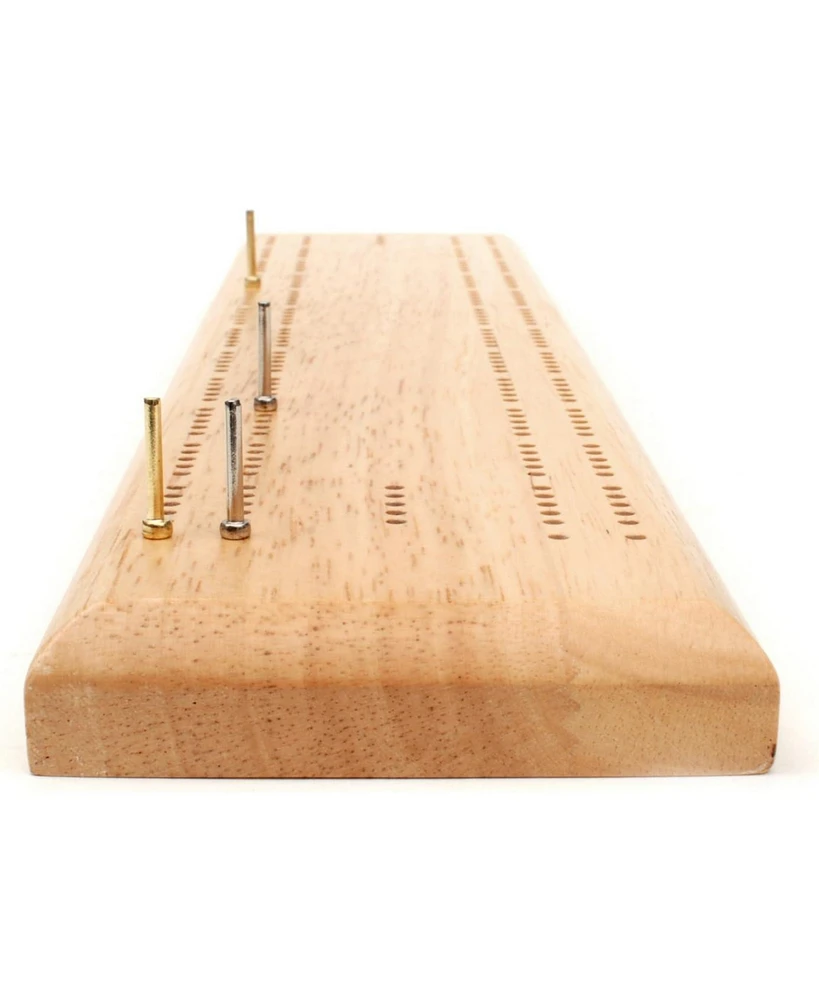 Bobby Fischer We Games Competition Cribbage Game - Solid Wood Sprint 2 Track Board with Metal Pegs