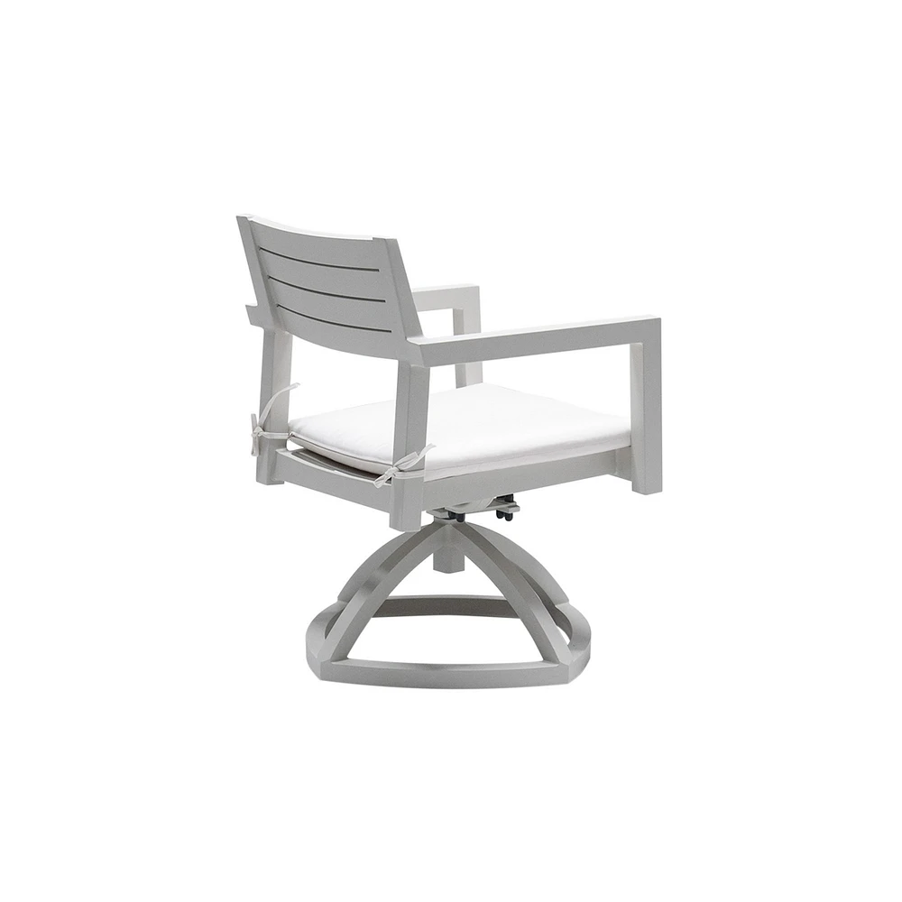 Sunbrella Fabric Swivel Rocker Dining Chair with Ergonomic Backrest