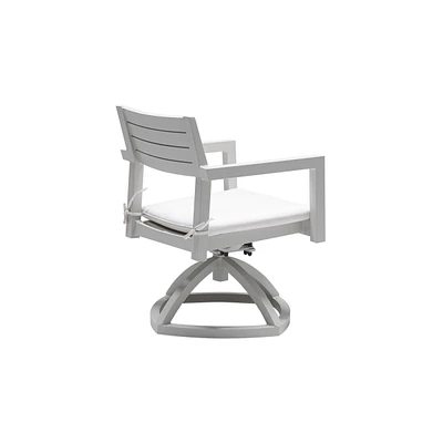 Sunbrella Fabric Swivel Rocker Dining Chair with Ergonomic Backrest