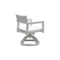 Sunbrella Fabric Swivel Rocker Dining Chair with Ergonomic Backrest