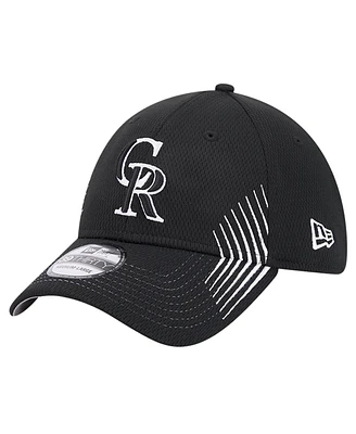 New Era Men's Black Colorado Rockies Active Dash Mark 39THIRTY Flex Hat