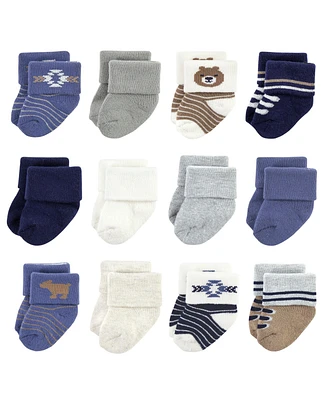 Hudson Baby Boys Plush Terry Socks 12 Pack