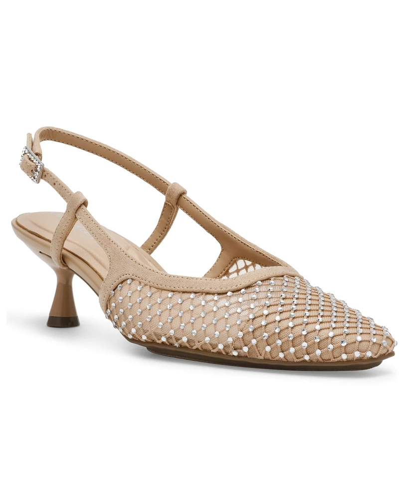 Anne Klein Women's Thia Rhinestone Mesh Slingback Pumps