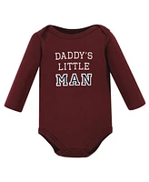 Hudson Baby Boys Cotton Long-Sleeve Bodysuits Daddy 5-Pack, 6-9 Months