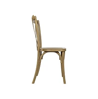 Hensler Set Of 2 Weather-Resistant Wood Look Stackable Resin Cross Back Chairs For Indoor/Outdoor Use