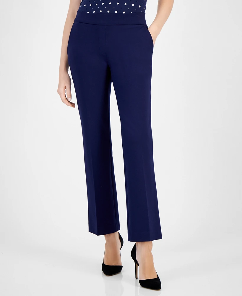 Anne Klein Women's Mid-Rise Pull-On Slash-Pocket Pants