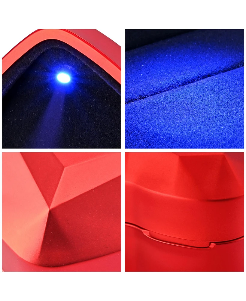 Heart Shape Led Lighting Ring Box Jewelry Wedding Engagement Proposal Case Red