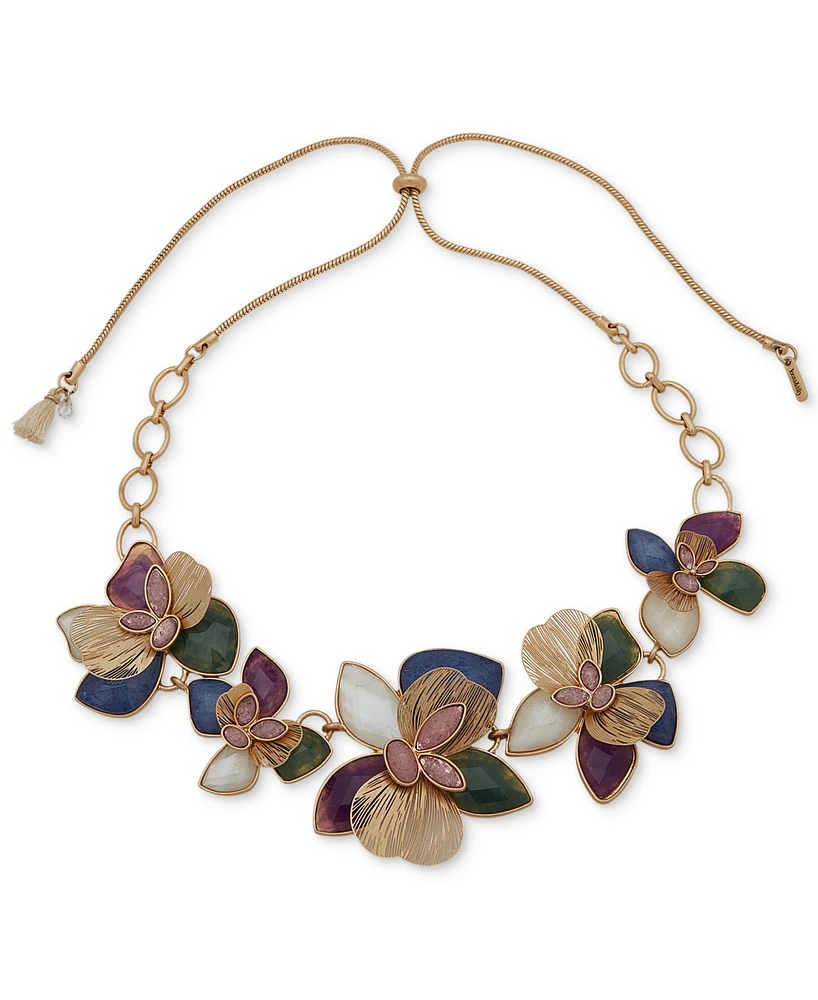 lonna & lilly Gold-Tone Flower 26" Slider Frontal Necklace