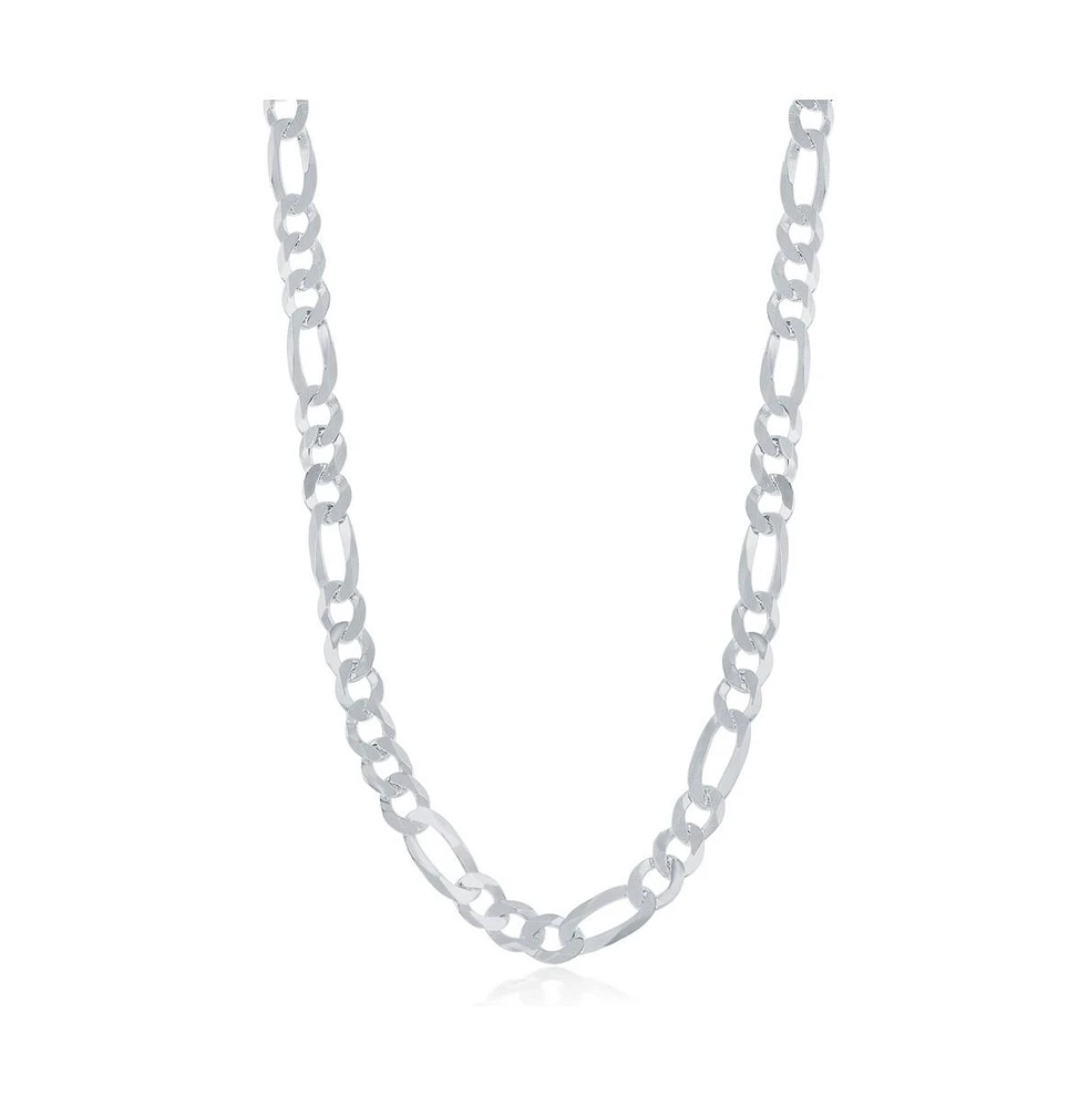Simona Sterling Silver 5.8mm Figaro Chain -Rohdium Plated