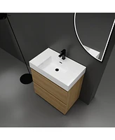 Modern 30" Bathroom Vanity with Single Sink and Double Drawer