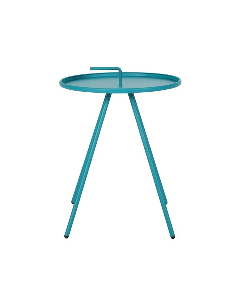 Modern Side Table With Handle And Durable Steel Frame