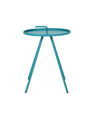 Modern Side Table With Handle And Durable Steel Frame