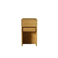 Oak Open Shelves Cabinet: Double Storage, Natural Finish, Wall Mount