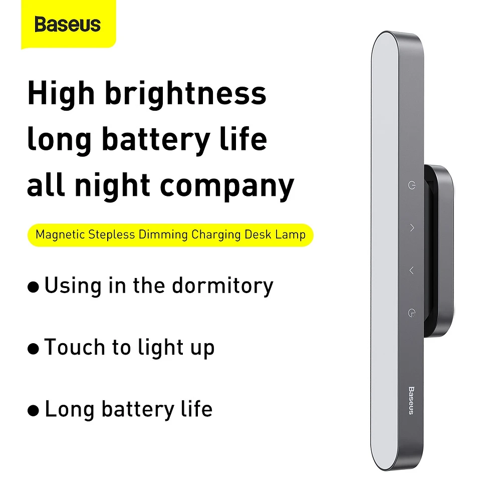 Baseus 42LED Under Cabinet Light Wireless Magnetic Closet Lights Usb C Rechargeable Lights Touch Control Led Lighting