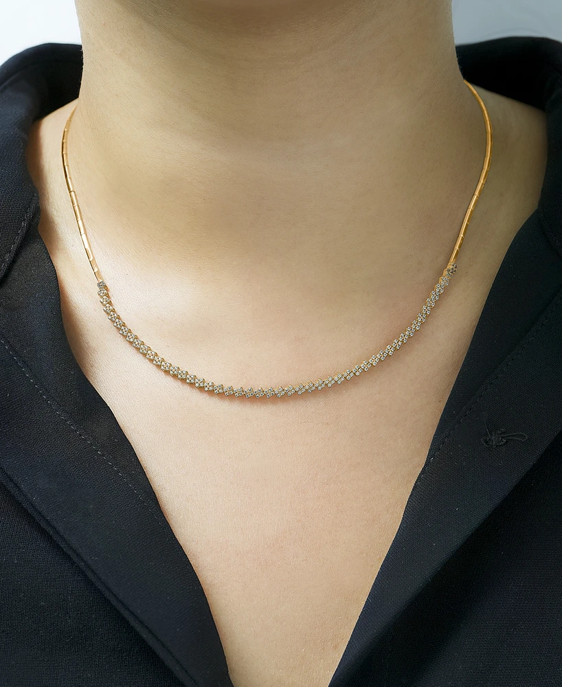Wrapped in Love Diamond Zigzag 16" Collar Necklace (3/4 ct. t.w.) in 10k Gold, Created for Macy's