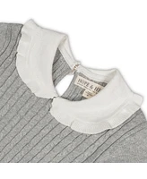 Hope & Henry Big Girls Long Sleeve Cable Knit Peter Pan Collar Sweater Dress