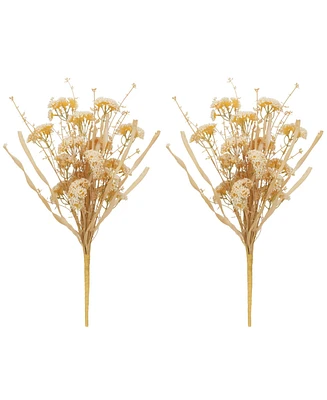 Faux Flower Bush Set – Colorful Plastic Floral Arrangements for Vases, Centerpieces, or Outdoor Use