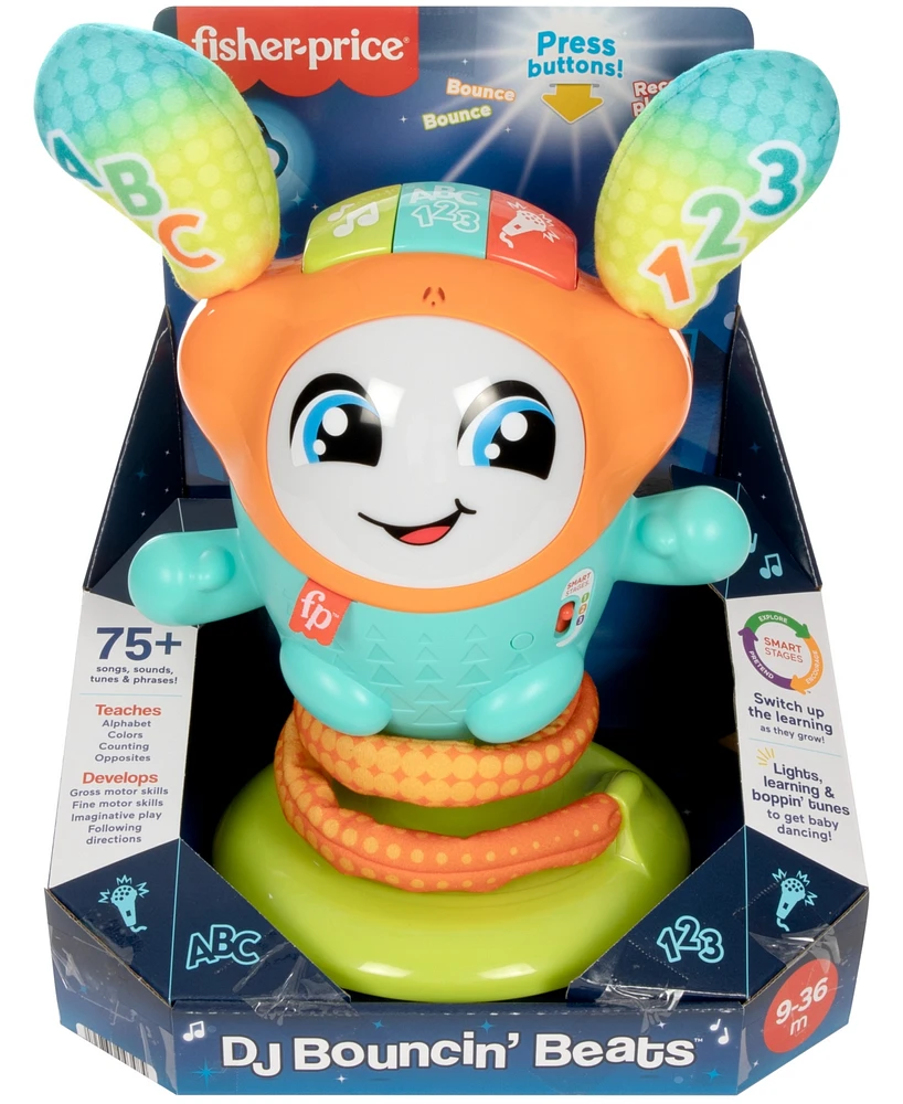 Fisher Price Dj Bouncin' Beats, Baby Learning Toy with Music Lights and Bouncing Action