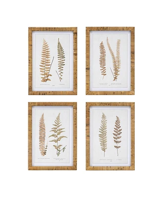 Slickblue Framed Fern Print for Lush Wall Art and Elegant Home Decor (Set of 4)
