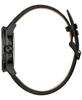Caravelle Men's Automatic Black Leather Strap Watch 42mm