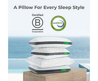 Cariloha Universal & Adjustable Flex Pillow | White | King | 38"x20" | Viscose Material | Naturally breathable, Hypoallergenic, and Moisture wicking