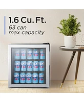 Black & Decker 1.7 Cu. Ft. Beverage Cooler with Double Pane Glass Door Drink Fridge with 63-Can Capacity