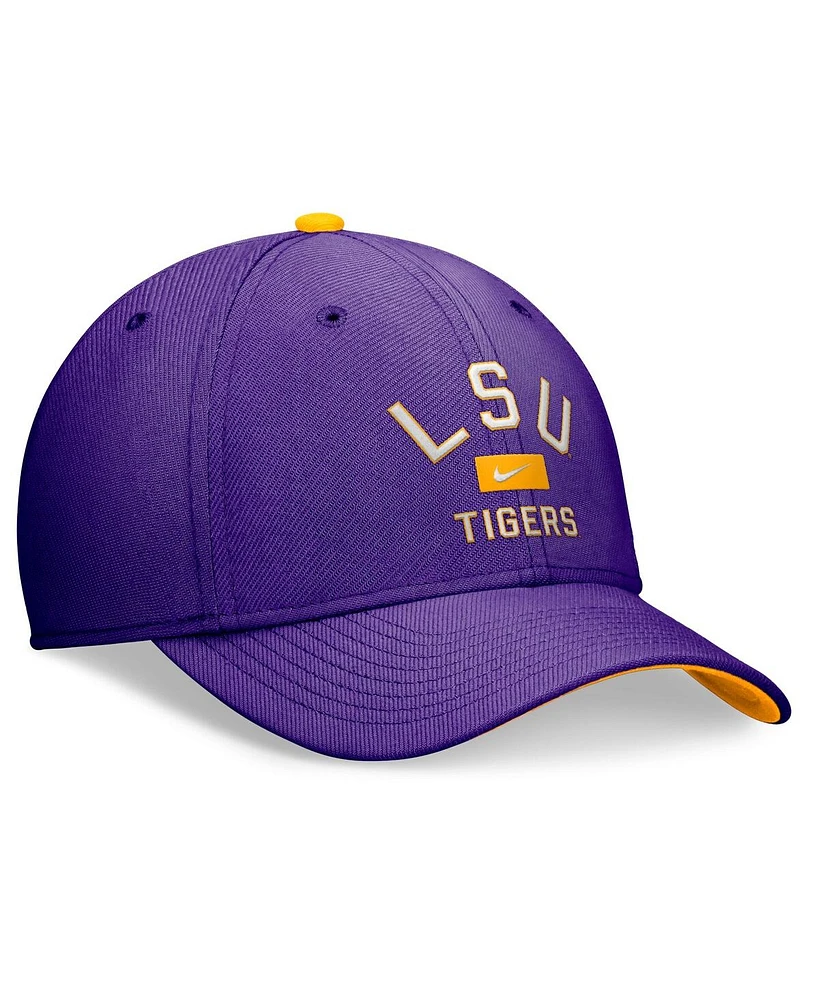 Nike Men's Purple Lsu Tigers Primetime Rise Swoosh Flex Hat