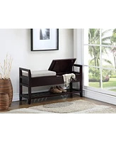 Vannes Espresso Storage Shoe Bench