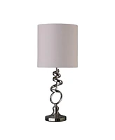 21.5-Inch Milo Abstract Brushed Silver Metal Table Lamp