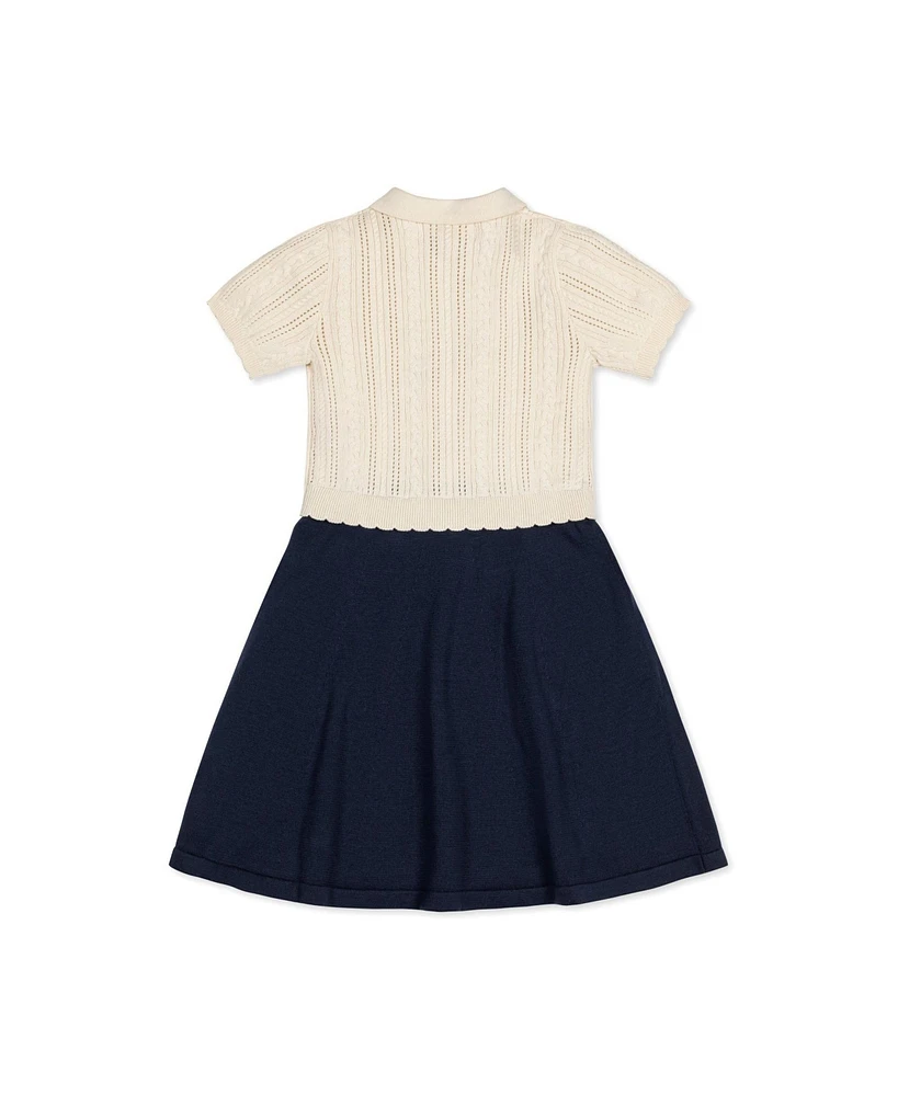 Hope & Henry Toddler Girls Short Sleeve French Schoolgirl Sweater Dress